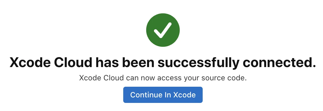 Xcode Cloud has been successfully connected